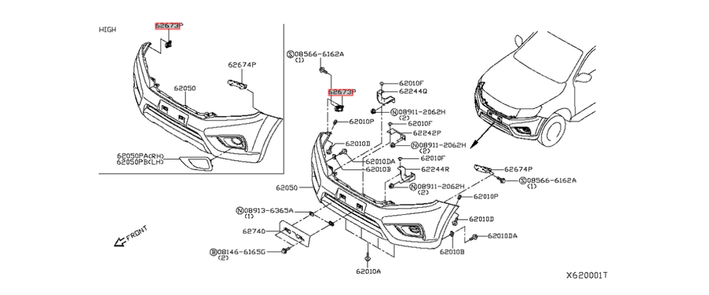 GUIA FASCIA (DEFENSA) NISSAN PU NP300/ FRONTIER 2016 AL 2020 CENT DEL ORIGINAL COD. F2298-4JABA