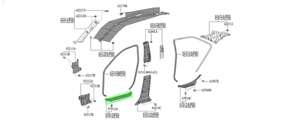 PISA ALFOMBRA TOYOTA CAMRY 2007 AL 2011 P/PUERTA DEL DER COD. 67913-33140-B0
