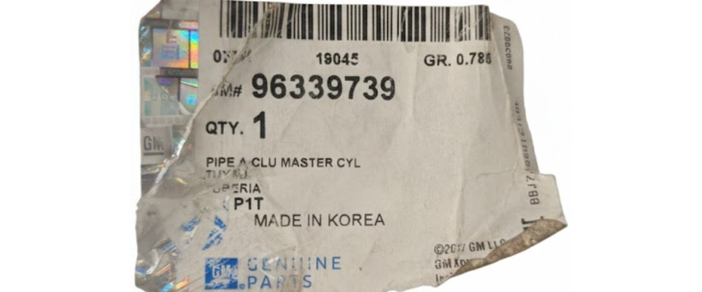 MANGUERA DIRECCION HIDRAULICA CHEVROLET AVEO 2004 AL 2017/ PONTIAC G3 2007 AL 2010 1.6L ORIGNAL COD. 96339739