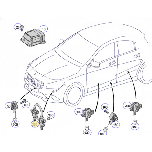 MODULO AIRBAG MERCEDES BENZ CLASE A/ CLA/ GLA 2012 AL 2020 12V ORIGINAL COD. A-117-900-18-01