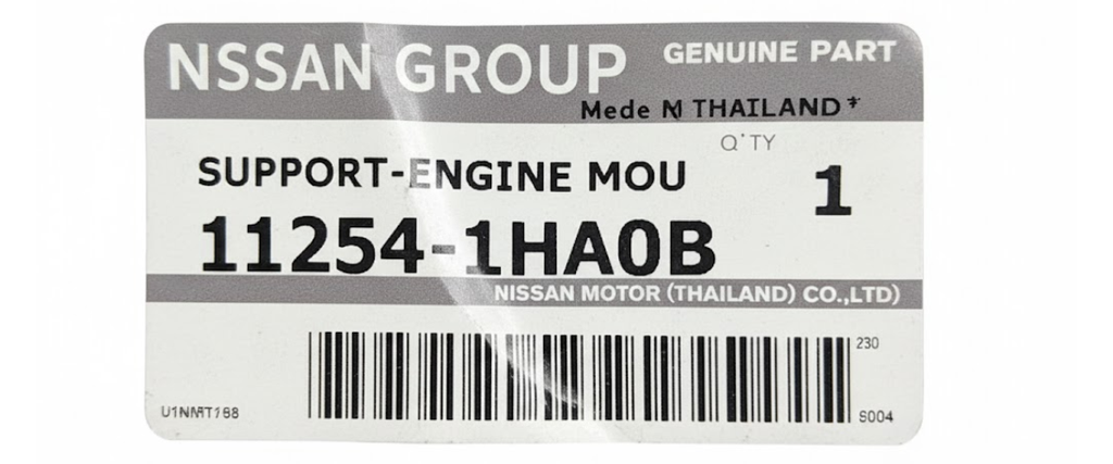 DOPORTE DE MOTOR NISSAN MARCH/ VERSA DRIVE 2012 AL 2024 DEL IZQ ORIGINAL COD. 11245-1HA0B