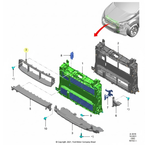 DUCTO ADMISION DE AIRE FORD ECOSPORT 2017 AL 2022 INT DEL ORIGINAL COD. GN15-8B413-B