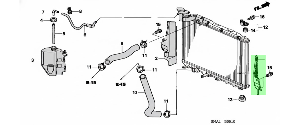TOLVA DEFLECTOR DE AIRE HONDA CIVIC 2006 AL 2011 LAT DER ORIGINAL COD. 19025-RNA-A00