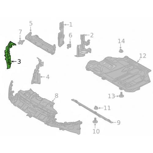 TOLVA DEFLECTOR DE AIRE FORD FOCUS 2012 AL 2014 LAT DER ORIGINAL COD. CM5Z-8310-B