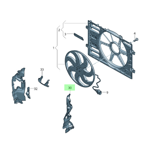 TOLVA DEFLECTOR DE AIRE AUDI A3/ S3 2013 AL 2020 SEDAN/HATCHBACK LAT DEL IZQ ORIGINAL COD. 8V0-121-283-J