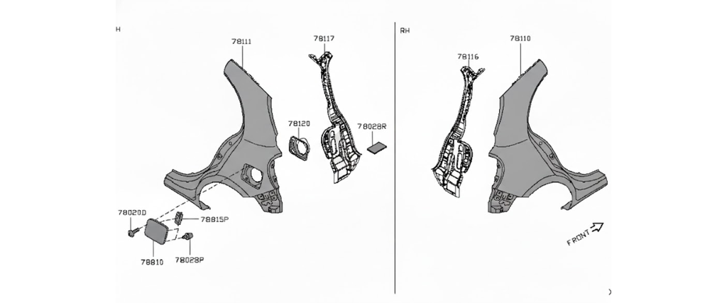 REFUERZO SALP NISSAN MARCH/ VERSA 2012 AL 2019 TRAS IZQ ORIGINAL COD. G8115-1HLMA