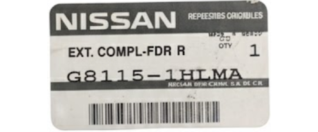 REFUERZO SALP NISSAN MARCH/ VERSA 2012 AL 2019 TRAS IZQ ORIGINAL COD. G8115-1HLMA
