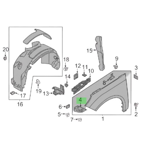 SOPORTE FASCIA (DEFENSA) FORD FOCUS 2012 AL 2018 S/SE/SEL/TITANIUM DEL DER ORIGINAL COD. BM5Z16C198A