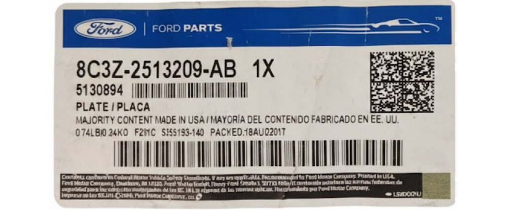 PISA ALFOMBRA FORD SUPER DUTY F-250/ F-350/ F-450 2008 AL 2010 XL/XLT/V8/ 5.4/6.4L V10 6.8L DEL IZQ ORIGINAL COD. 8C3Z-2513209-AB