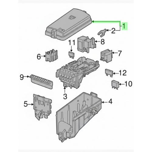 TAPA FUSIBLE VOLKSWAGEN GOL/ SEAT LEON/ AUDI A3/ S3/ T3/ TT/ TTS 2013 AL 2021 1.8/2.0/2.5L ORIGINAL COD. 5Q0-937-132-C