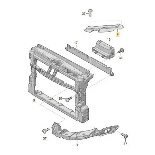MARCO RADIADOR VOLKSWAGEN POLO 2013 AL 2014/ VENTO 2014 AL 2020 DER ORIGINAL COD. 6RG-805-931-B