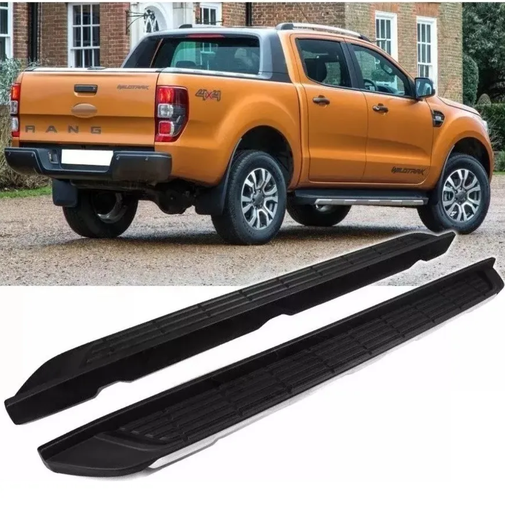ESTRIBO FORD RANGER 2019 AL 2023 JGO 2 PZAS ALUMINIO C/HERRAJES INSTALACION
