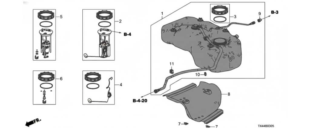 FILTRO GASONLINA HONDA CRV 2016 AL 2016 2.4L KIT ORIGINAL COD. 17048-TX4-000