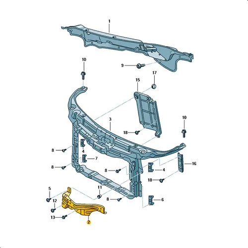 SOPORTE FASCIA (DEFENSA) VOLKSWAGEN CROSSFOX 2007 AL 2014 DEL DER ORIGINAL COD. 5Z0-805-324-GRU