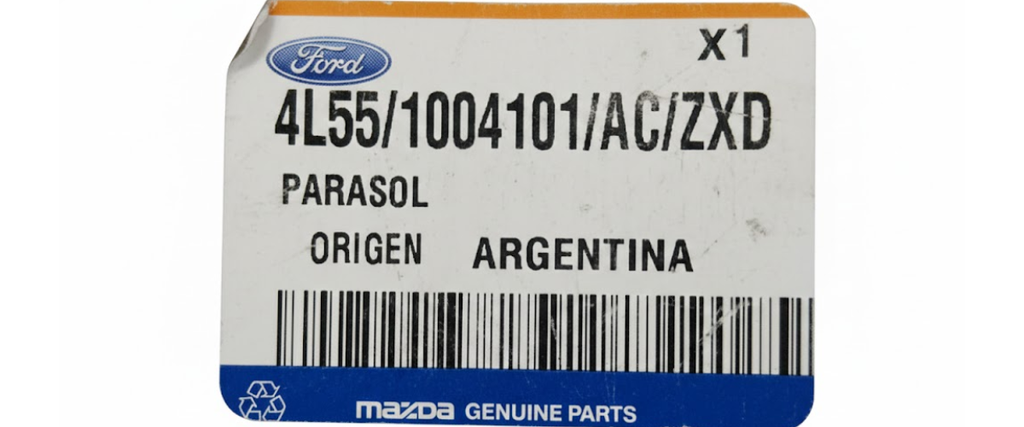 VISERA FORD RANGER 2004 AL 2011 GRIS IZQ ORIGINAL COD. 4L55-1004101-AC-ZX
