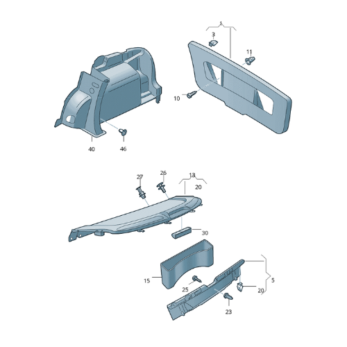 TAPA CAJULEA (SOMBRERERA) VOLSWAGEN VENTO/ POLO 2013 AL 2022 TRAS ORIGINAL COD. 6RF-867-605