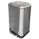 CESTO BASURA 30L ACERO INOXIDABLE LUJO SABLON C/PEDAL C BOTE DE VACIADO INTERNO 714GR