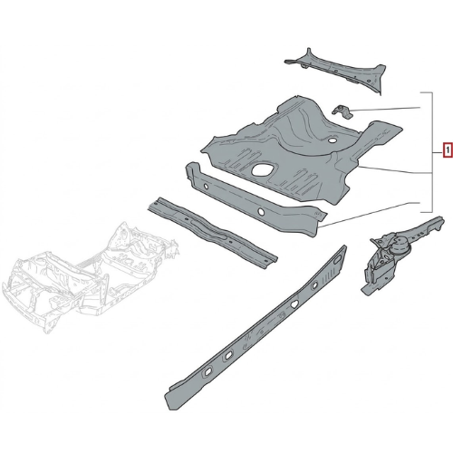 PISO CAJUELA FIAT UNO 2011 AL 2021/ PALIO 2004 AL 2013 TRAS ORIGINAL COD. 51830765