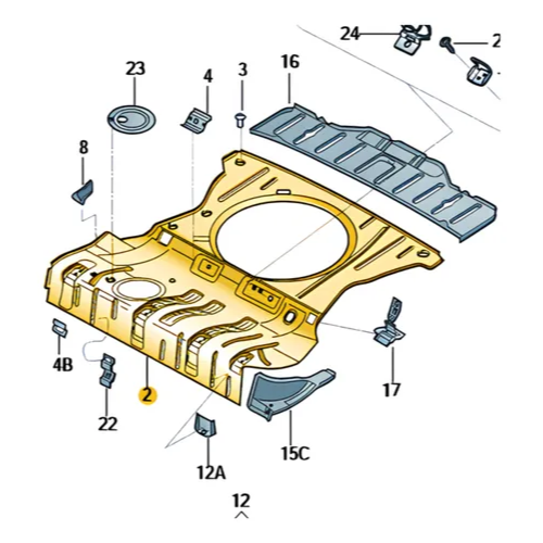 PISO CAJUELA VOLKSWAGEN GOL 2009 AL 2022/ SAVEIRO/ VOYAGE 2010 AL 2022 COMPLETO TRAS ORIGINAL COD. 5U6813115FGRU