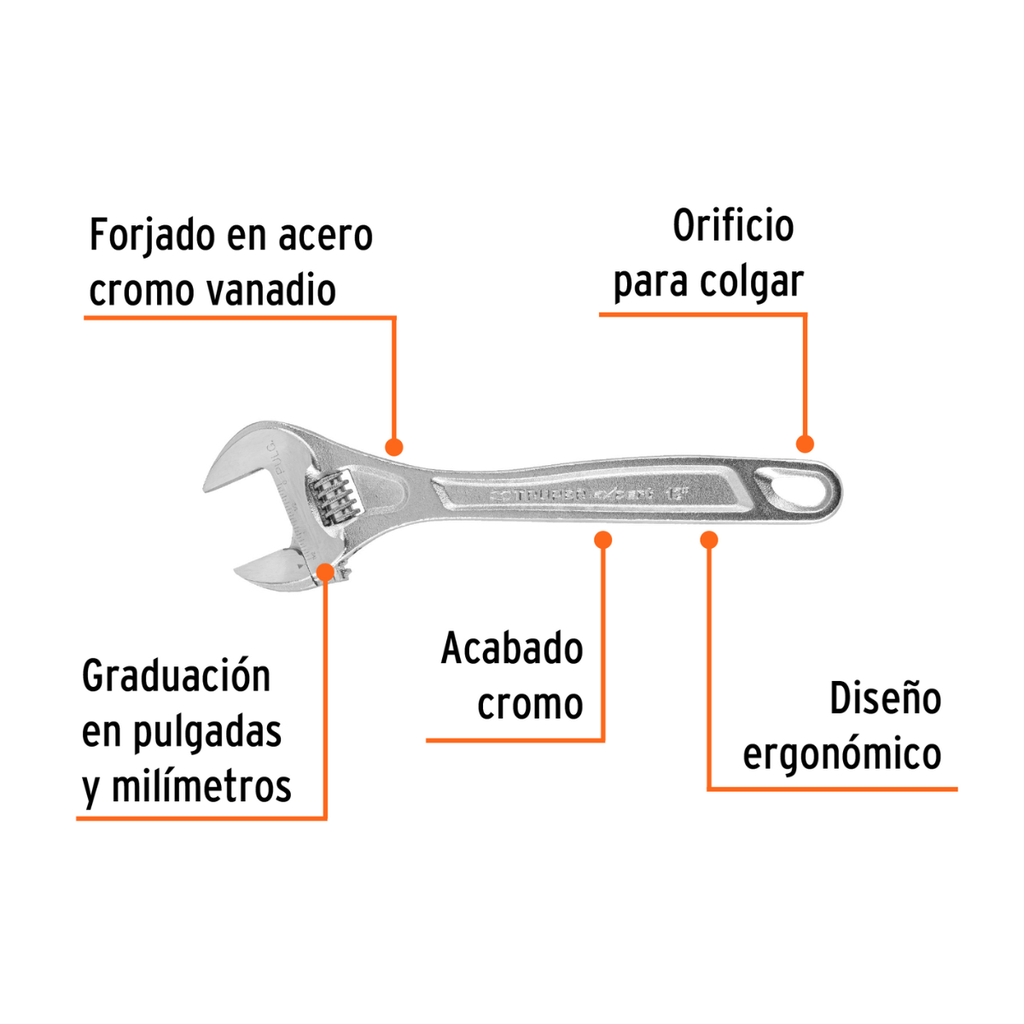 LLAVE DE PRESION (PERICA) 12" PROFESIONAL CROM COD. 15508