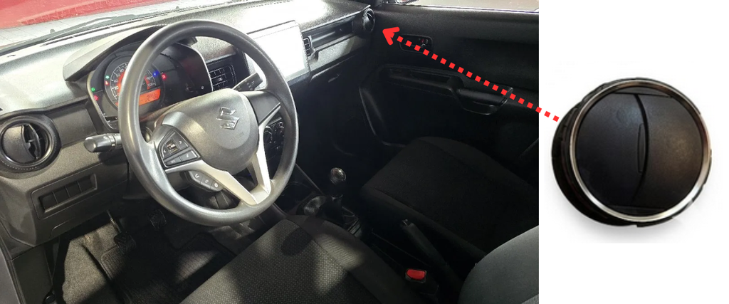 REJILLA INTERIOR DE AIRE ACONDICIONADO SUZUKI SWIFT/ IGNIS 2016 AL 2024 GL/GLX/BOOSTER/HYBRID 1.0/1.2L LAT TAB DEL DER DESMONTADO ORIGINAL COD. 73610-52R01