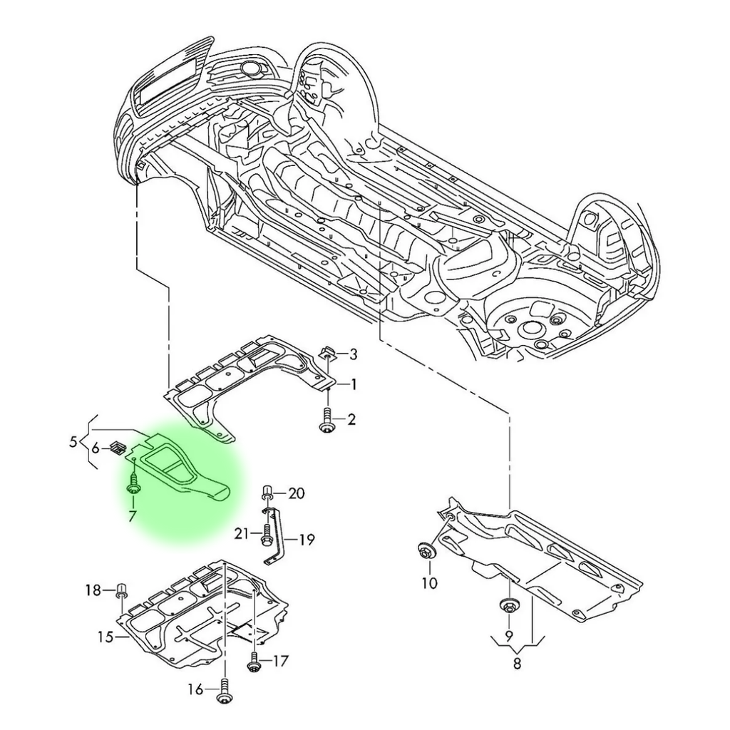 TOLVA INF MOTOR VOLKSWAGEN VENTO 2013 AL 2018 DER ORIGINAL COD. 6RG825250