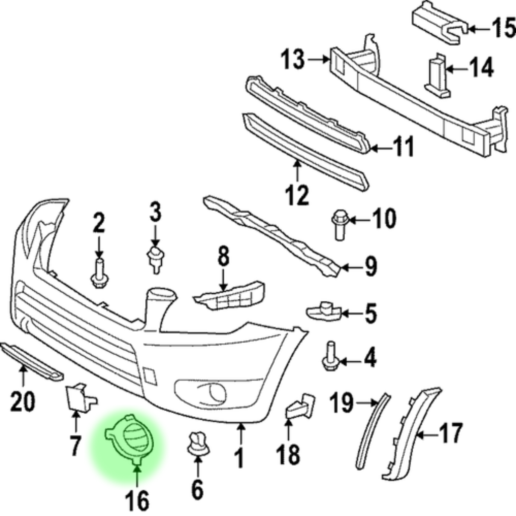 REJILLA (PARRILLA) TOYOTA RAV4 2006 AL 2009 DEL IZQ S/FARO AUX COD. 52128-42040