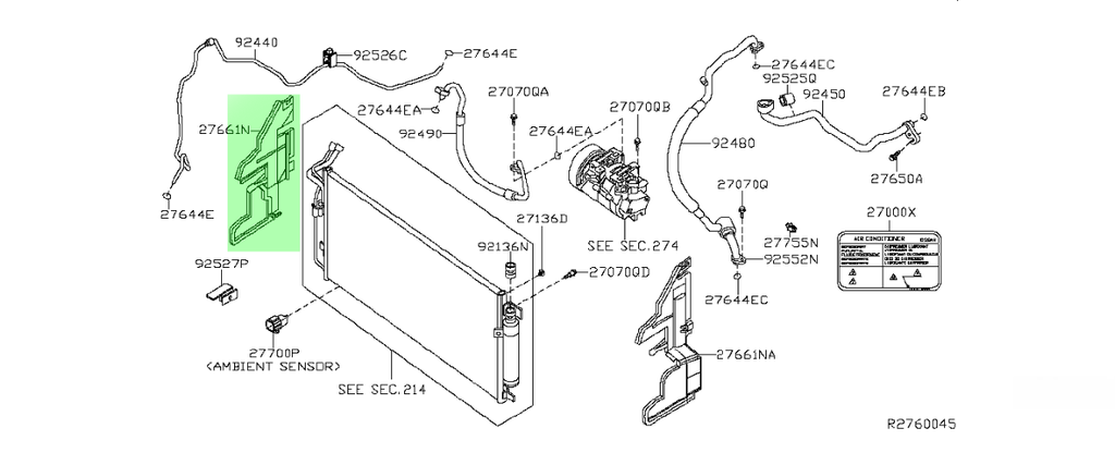 TOLVA RADIADOR DEFLECTOR DE AIRE NISSAN ALTIMA 2007 AL 2012 ORIGINAL DEL DER ORIGINAL COD. 92184-ZX30A