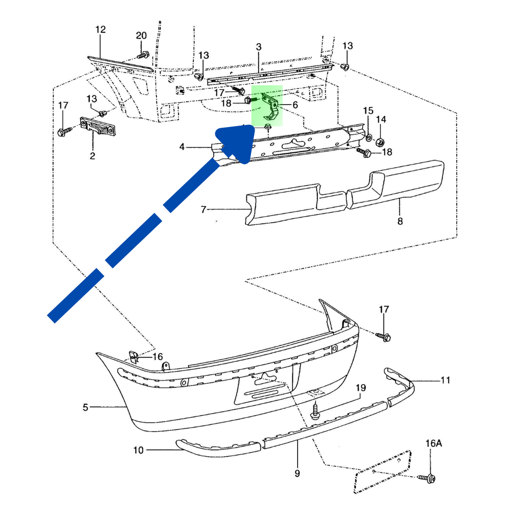 BRACK (BRAZO) VOLKSWAGEN POINTER/ GOL/ SAVEIRO 1994 AL 2014 TRAS IZQ COD. 377-807-431-C