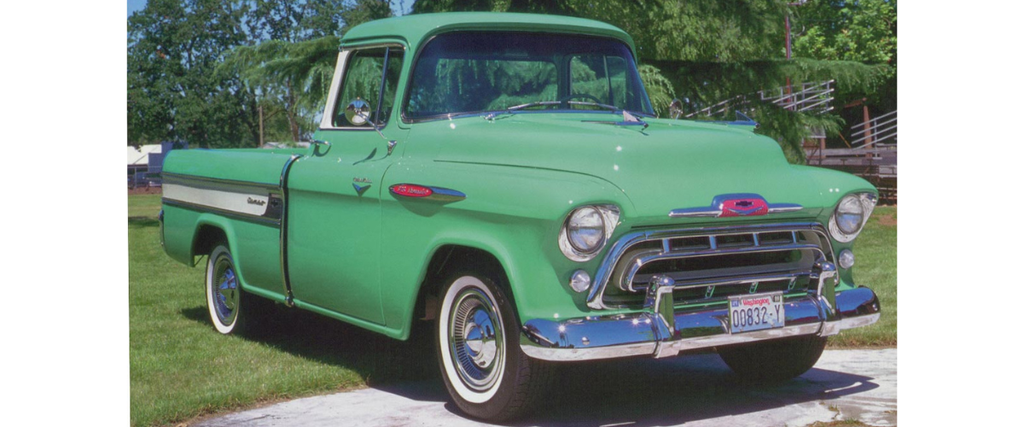 MOLDURA SALPICADERA CHEVROLET PICK UP 3100 1956 A 1959 LAT IZQ ORIGINAL USADA