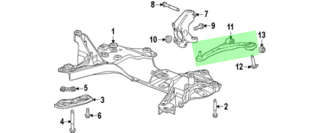 HORQUILLA DODGE DART 2009 AL 2016/ CHARGER 2005 AL 2010/ CHRYSLER 2005 AL 2010 INF DEL IZQ ORIGINAL COD. 4877849AD