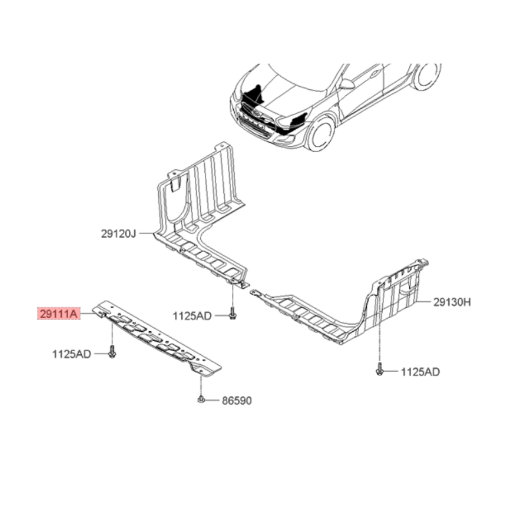 TOLVA INF MOTOR HYUNDAI ACCENT 2011 AL 2014 CENT DEL ORIGINAL COD. 29110-1R000