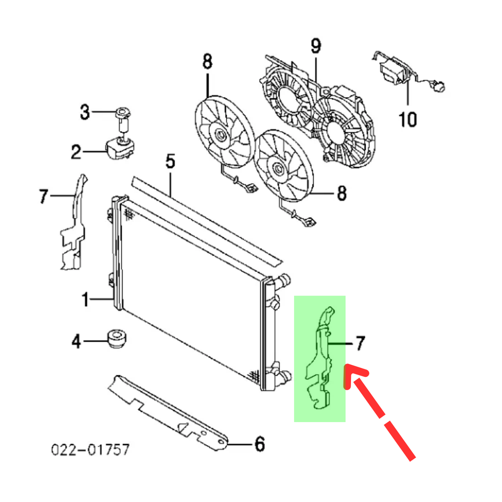 TOLVA DEFLECTOR DE AIRE AUDI A4 2000 AL 2005 LAT IZQ ORIGINAL COD. 8E0-121-283-B