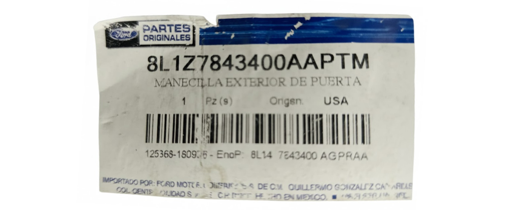 MANIJA EXT 5TA PTA FORD EXPEDITION 2008 AL 2017 NEG TRAS ORIGINAL COD. 8L1Z-7843400-AAPTM