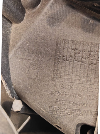 FASCIA (DEFENSA) AUDI A4 2009 AL 2012 C/HOYO P/SENSOR TRAS DESMONTADO ORIGINAL