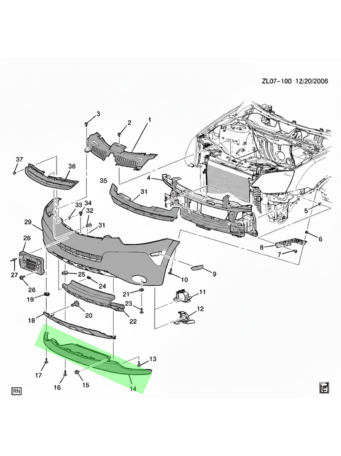 SPOILER CHEVROLET CAPTIVA 2012 AL 2015 LT/ LTZ/ SATURNVUE 2008 AL 2010 XR ORIGINAL COD. 25876153