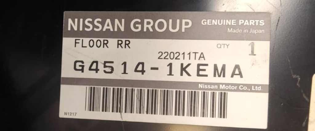 PISO CAJUELA NISSA JUKE 2013 AL 2017 P/TINA REFACCION ORIGINAL COD. G4514-1KEMA