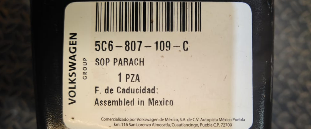 ALMA FACIA VOLKSWAGEN JETTA BIENTENARIO 2015 AL 2018 .0/2.5L TRAS ORIGINAL COD.5C6-807-109-C