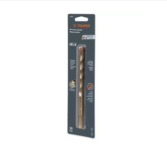 BROCA PARA CONCRETO 3/16 X 4" EN BLISTER TRUPER COD. 12752 BCT-3/16X4-B(132846)