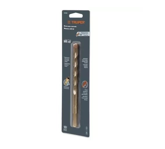 BROCA PARA CONCRETO 3/8 X 6" EN BLISTER TRUPER COD. 12759 BCT-3/8X6-B(132859)