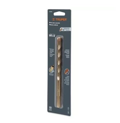 BROCA PARA CONCRETO 3/8 X 5" EN BLISTER TRUPER COD. 12758 BCT-3/8X5-B (132858)
