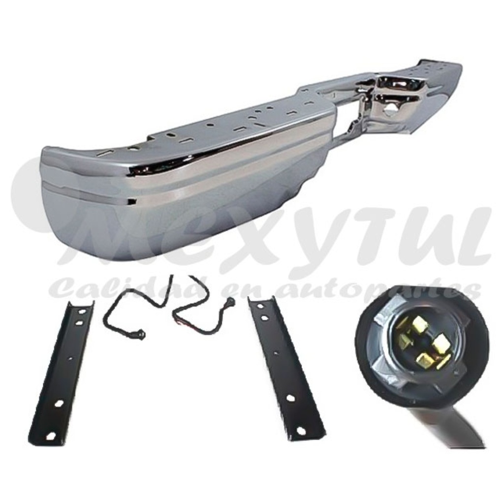 [FOSUP97DEFOECT] DEFENSA FORD PU/SUPER DUTY DE 1997 AL 2004 C/BRACKS C/HULE C/LUZ CROM TRAS (10700)EX+