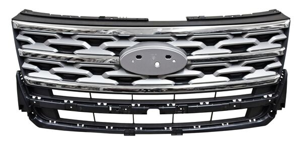 [PFEX18P] PARRILLA FORD EXPLORER 18-19 PLATA C/MOLD CROM  TW