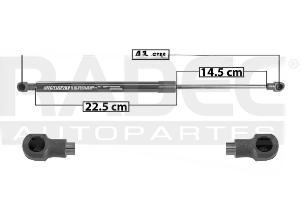 AMORTIGUADOR 5TA PTA (RESORTE GAS) CHEVROLET BEAT 18-21 C/BASE DER