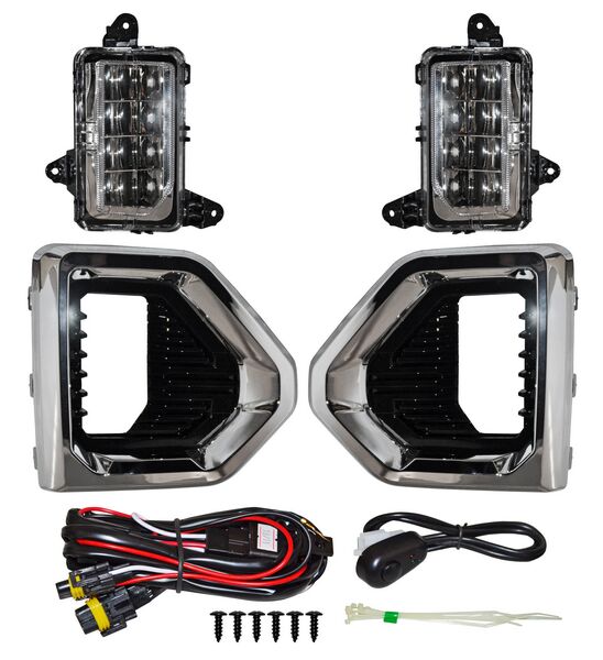 FARO AUX (NIEBLA) GMC SIERRA 19-21 LEDS C/PARRILLA F/CROM JGO  TW