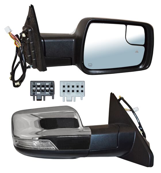ESPEJO DODGE PU 2019 AL 2022 ELECT C/DESEMP C/SENSOR PUNTO CIEGO C/DIRECC C/LUZ INF C/MEM CROMO 17 PINES DER TW
