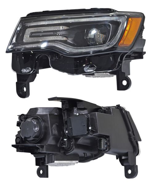 [FAJE-GC17-CNA2] FARO JEEP GRAND CHEROKEE 2017 AL 2021 F/NEGRO C/LUZ DIA LEDS IZQ CNA