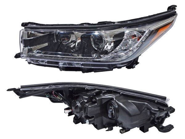 [FTHL17LL] FARO TOYOTA HIGHLANDER 2017 AL 2019 FILO CROMADO C/LUZ DE DIA IZQ