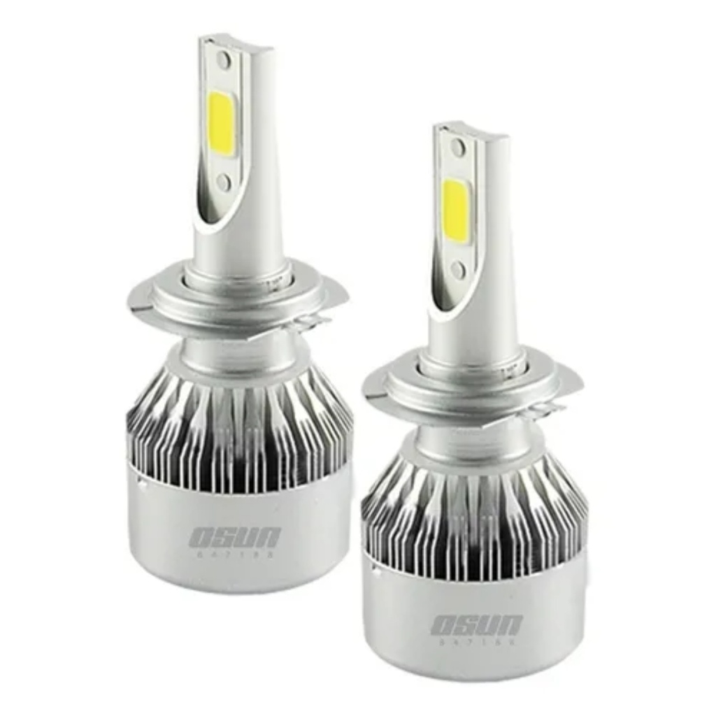 [BULE-H735-J] BULBO (FOCO) LED H7 2 CARAS 36W/48W 3600 LUMENES 9-24 V 2 PZAS OSUN C/VENTILADOR C/EMP MOJ
