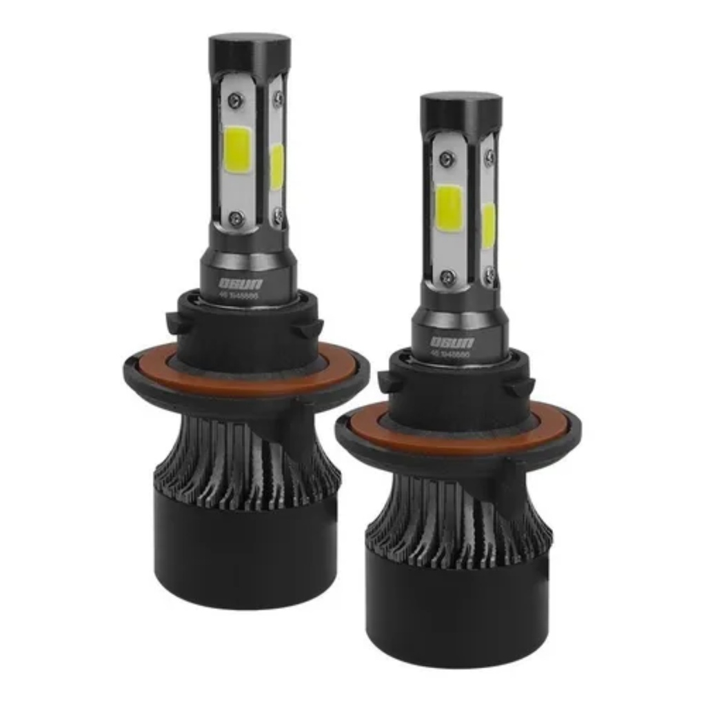 [BULE-H44C-J] BULBO (FOCO) LED H4 4 CARAS LUZ ALTA/BAJA 35W/55W 8000 LUMENES 9-32 V 2 PZAS OSUN C/VENTILADOR C/EMP MOJ